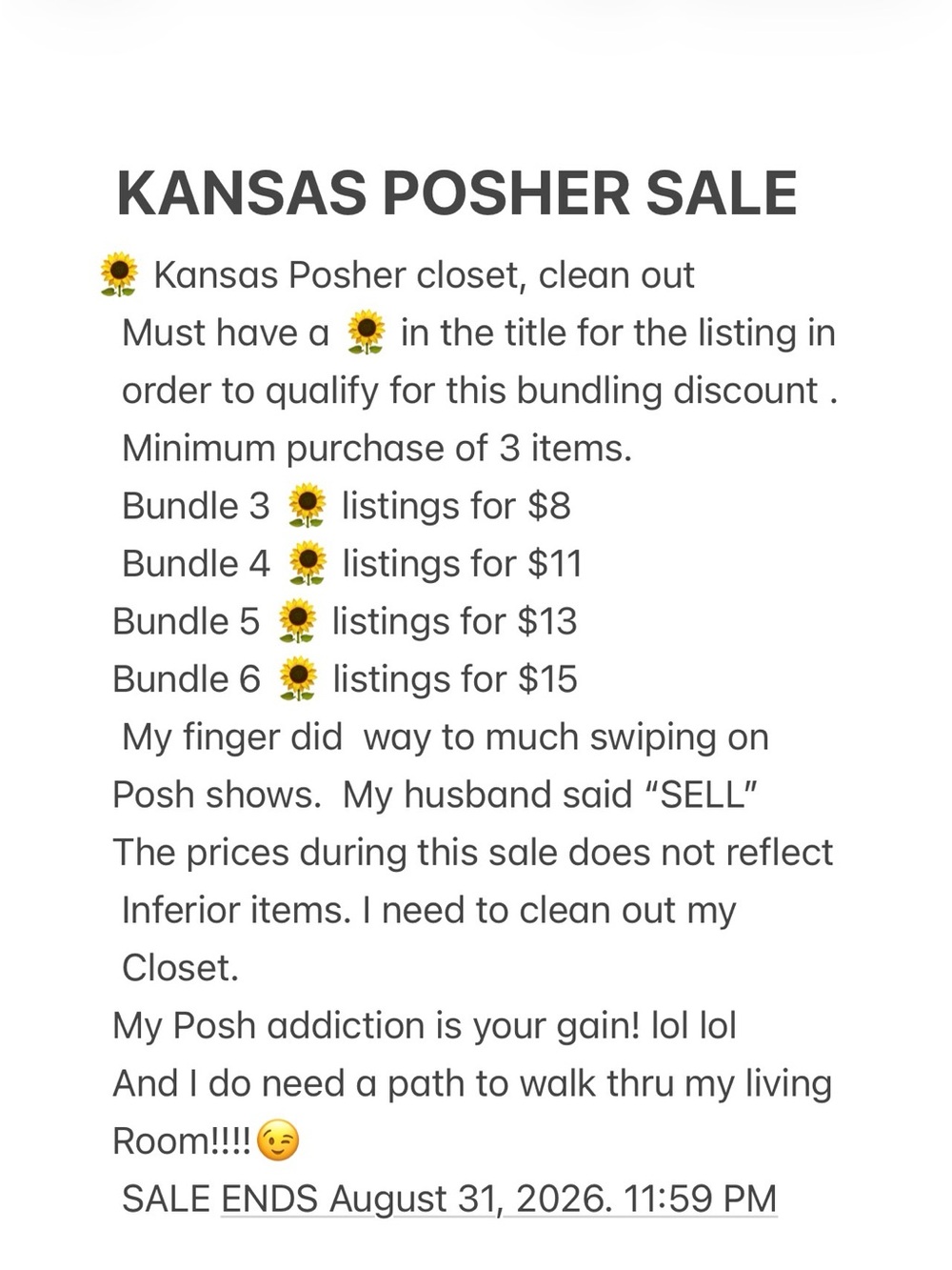 HUGE sale Misc  Posher closet clean out sale